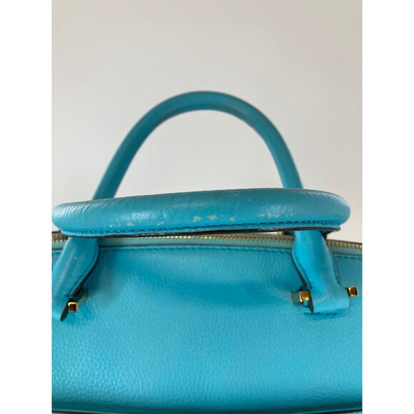 MICHAEL KORS, LARGE BLUE PEBBLED LEATHER HANDBAG - Picture 6 of 16